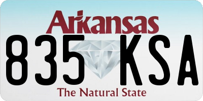 AR license plate 835KSA