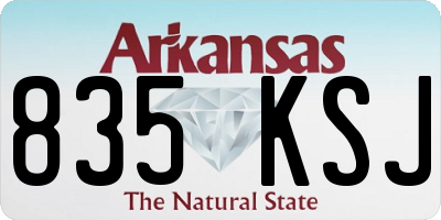 AR license plate 835KSJ