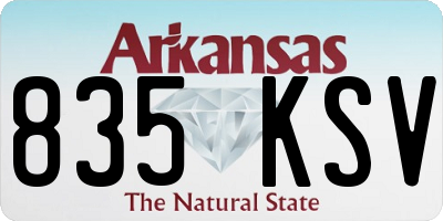 AR license plate 835KSV