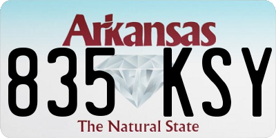 AR license plate 835KSY