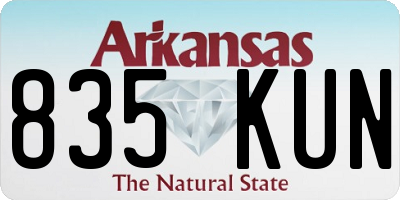 AR license plate 835KUN
