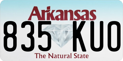 AR license plate 835KUO