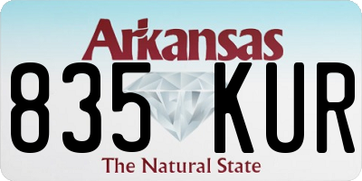 AR license plate 835KUR
