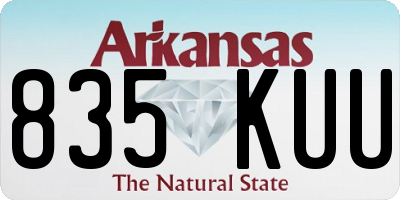 AR license plate 835KUU