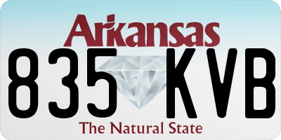 AR license plate 835KVB