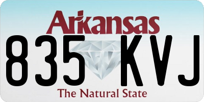 AR license plate 835KVJ