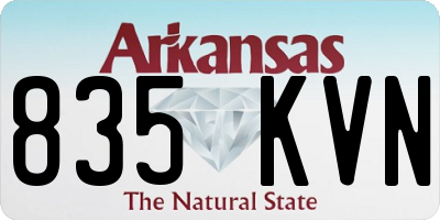 AR license plate 835KVN