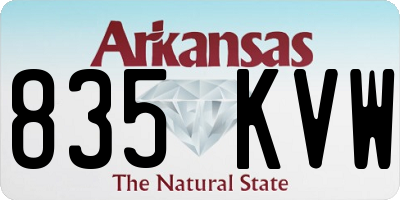 AR license plate 835KVW