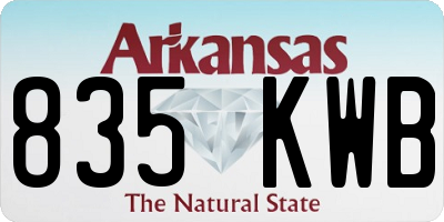 AR license plate 835KWB