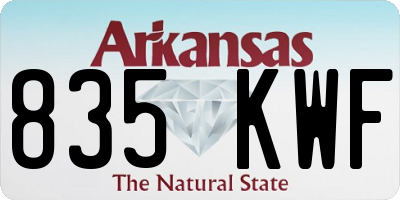 AR license plate 835KWF