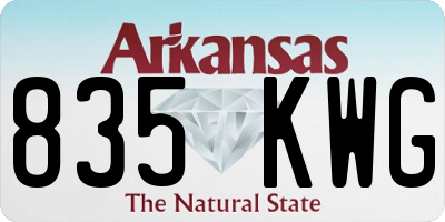 AR license plate 835KWG