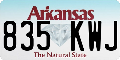AR license plate 835KWJ