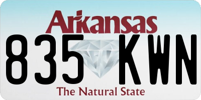 AR license plate 835KWN