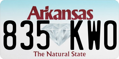 AR license plate 835KWO