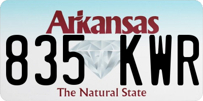 AR license plate 835KWR