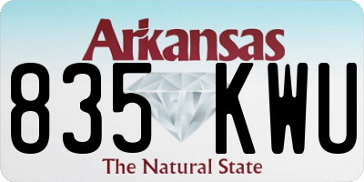 AR license plate 835KWU