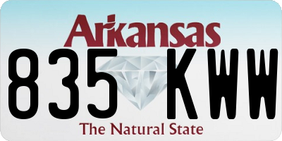 AR license plate 835KWW