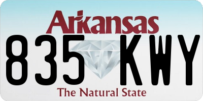 AR license plate 835KWY