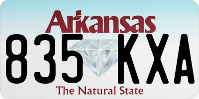 AR license plate 835KXA