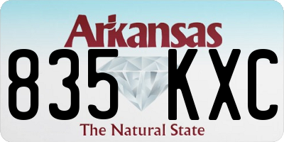 AR license plate 835KXC