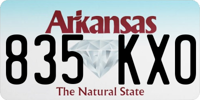 AR license plate 835KXO