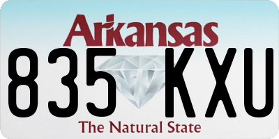 AR license plate 835KXU