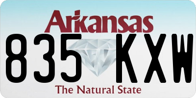 AR license plate 835KXW