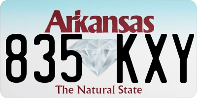 AR license plate 835KXY
