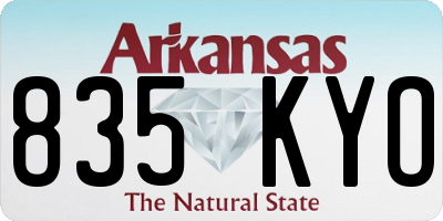 AR license plate 835KYO
