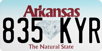 AR license plate 835KYR