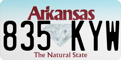 AR license plate 835KYW