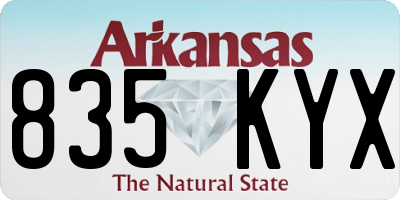 AR license plate 835KYX