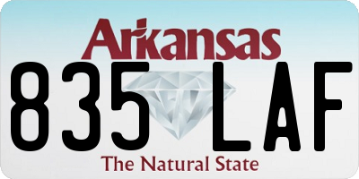 AR license plate 835LAF