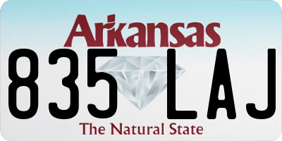 AR license plate 835LAJ