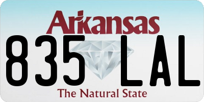 AR license plate 835LAL