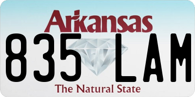 AR license plate 835LAM