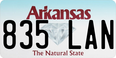 AR license plate 835LAN