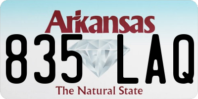AR license plate 835LAQ