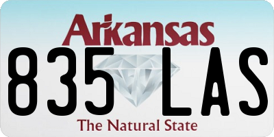 AR license plate 835LAS