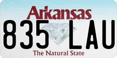 AR license plate 835LAU