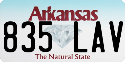 AR license plate 835LAV
