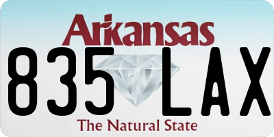 AR license plate 835LAX
