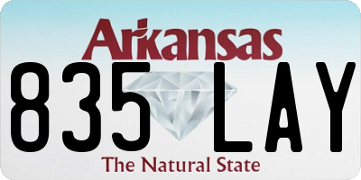 AR license plate 835LAY