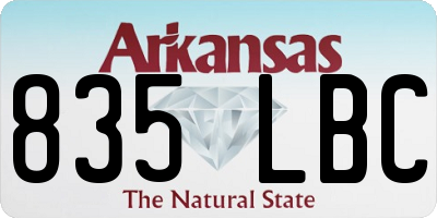 AR license plate 835LBC