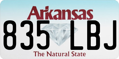 AR license plate 835LBJ