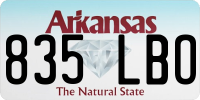 AR license plate 835LBO