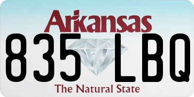 AR license plate 835LBQ
