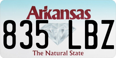 AR license plate 835LBZ