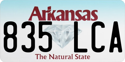 AR license plate 835LCA