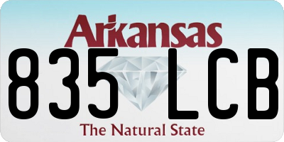 AR license plate 835LCB